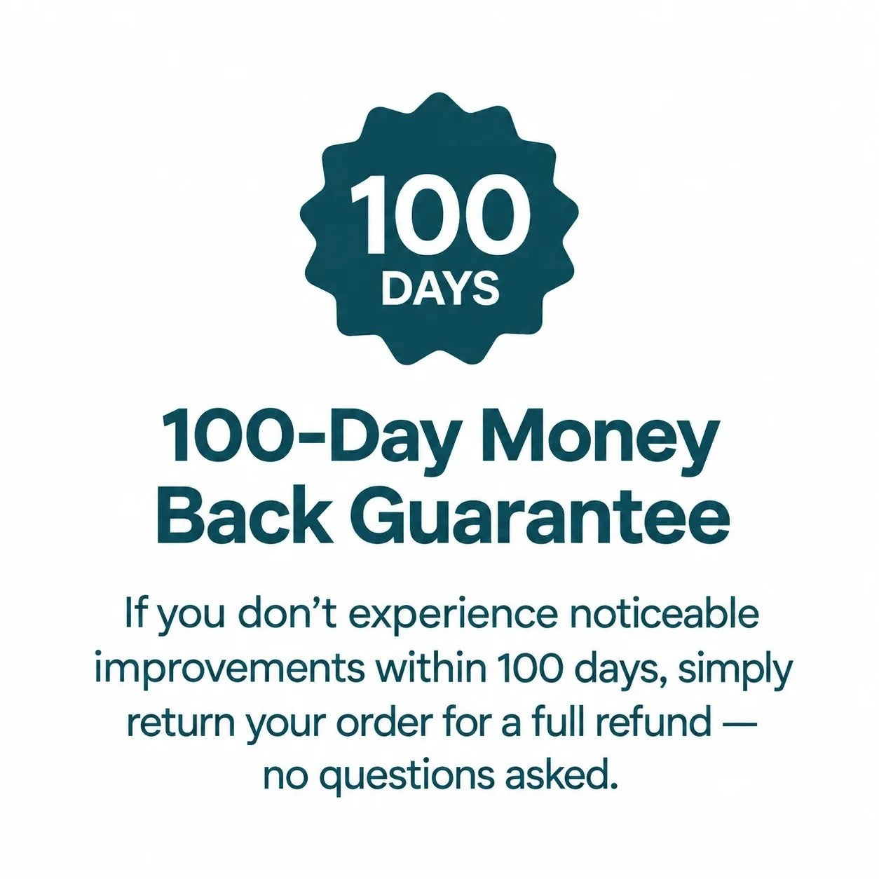 100-day money back guarantee