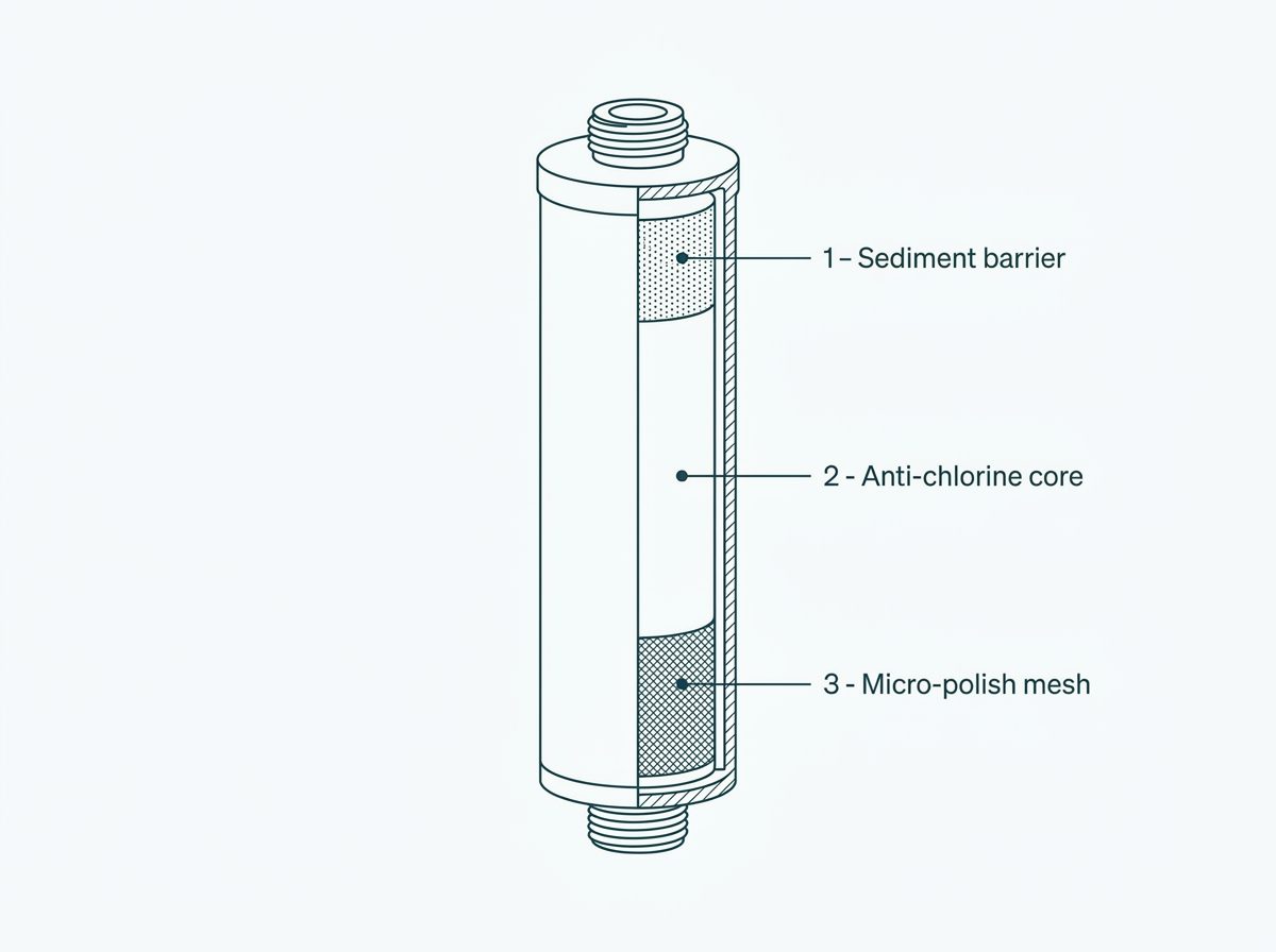 Triple-layer filter cutaway